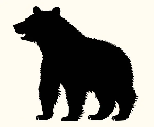 Czarny Niedźwiedź Białym Tle Ilustracja Wektorowa Dla Twojego Projektu Silhouette — Wektor stockowy