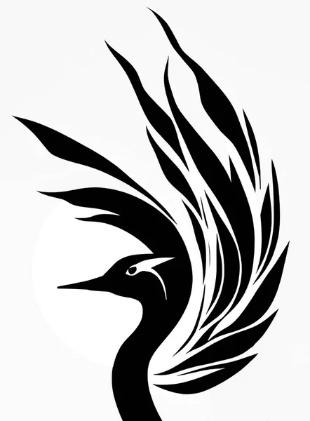 Basitlikte Güzellik Siyah Beyaz Kuş Vektör Çizimi — Stok Vektör