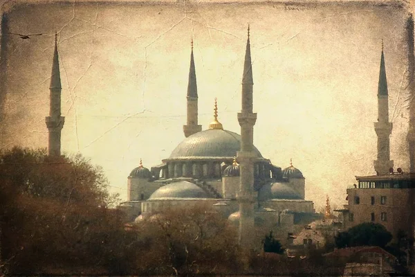 土耳其伊斯坦布尔 2009年4月22日伊斯坦布尔是欧洲大陆和亚洲大陆之间的梦想之城 博斯普鲁斯海峡和历史半岛为游客和游客提供的具有老照片效果的旅游图像 — 图库照片