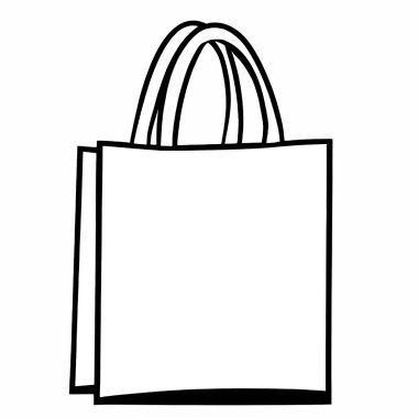 Arka planda bir alışveriş çantasının resmi. Bilgisayar alışveriş çantası çizdi. El çantası..