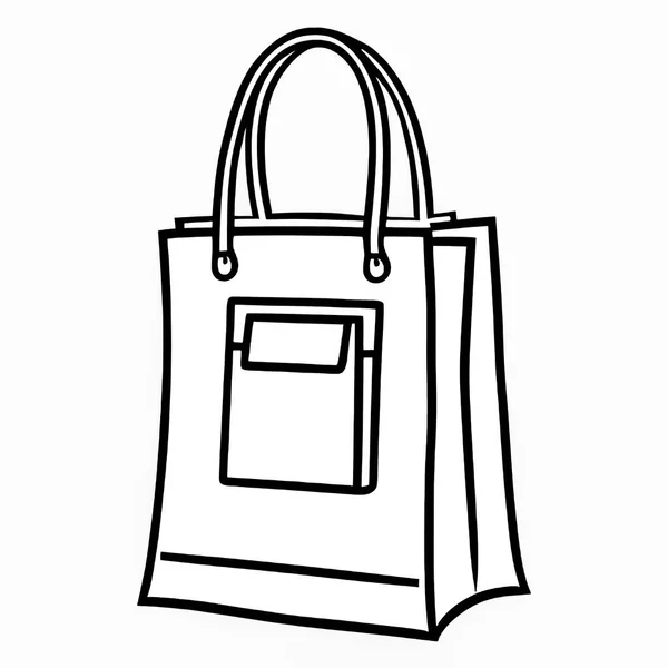 Illustration Shoppingväska Bakgrunden Datorritad Shoppingväska Handväska — Stock vektor