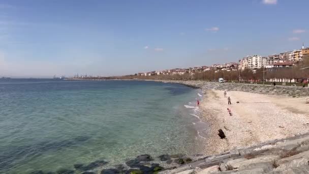Avciler Istanbul Türkei 2023 Die Küste Und Die Küste Des — Stockvideo