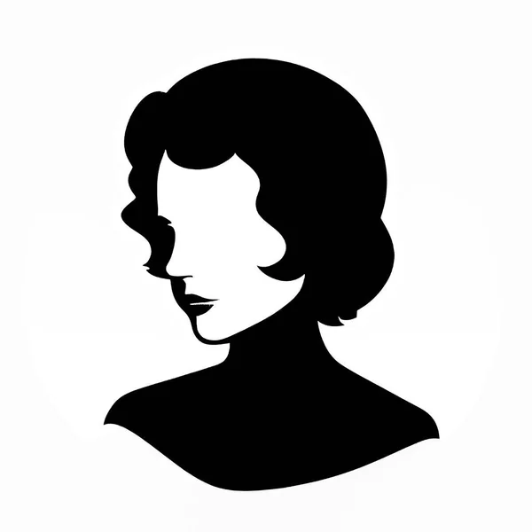 Vector Silhouette Woman Head White Background Flat Style — Stock Vector