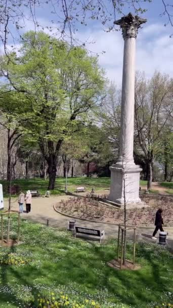 Gulhane Istanbul Turkije April 2023 Gulhane Park Een Historisch Park — Stockvideo