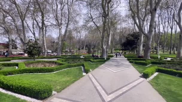 Gulhane Istanbul Turquía Abril 2023 Gulhane Park Parque Histórico Situado — Vídeos de Stock