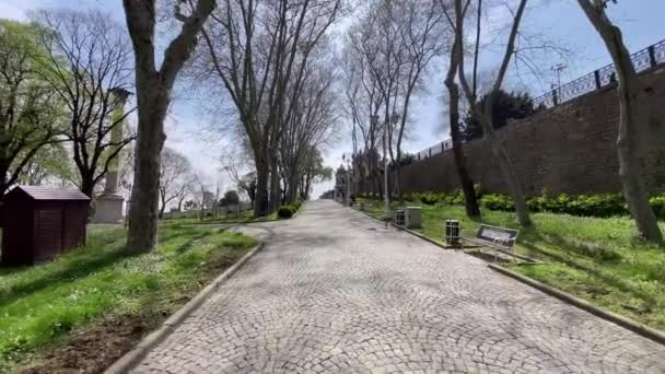Gulhane Istanbul Turkey April 2023 Gulhane Park Adalah Sebuah Taman — Stok Video