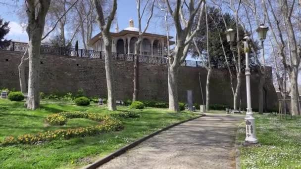 Gulhane Istanbul Turquia Abril 2023 Gulhane Park Parque Histórico Localizado — Vídeo de Stock