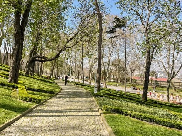 Istambul Turquia Abril 2023 Gulhane Park Parque Histórico Localizado Istambul — Fotografia de Stock