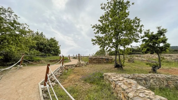 stock image istanbul,Turkey.April 7,2023.Aydos Forest ,Aydos Castle Ruins. Exploring History in Nature's Embrace.Aydos Forest, located in northeast of Istanbul is a natural area that offers visitors a captivating journey through history with Aydos Castle ruins.