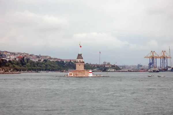 Istanbul Turquie Mai 2023 Tour Vierge Dans Détroit Bosphore Istanbul — Photo
