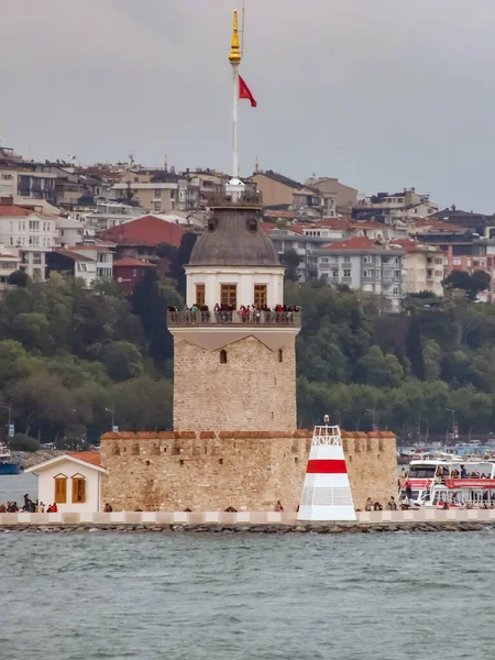 Mayıs 2023 Stanbul Boğazı Ndaki Bakire Kulesi Restorasyondan Sonra Türkiye — Stok fotoğraf