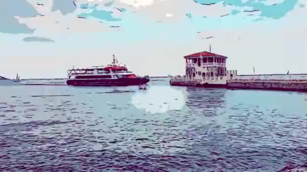 Escape Tranquilo Corazón Estambul Moda Pier Time Caducidad Video Cartoon — Vídeo de stock