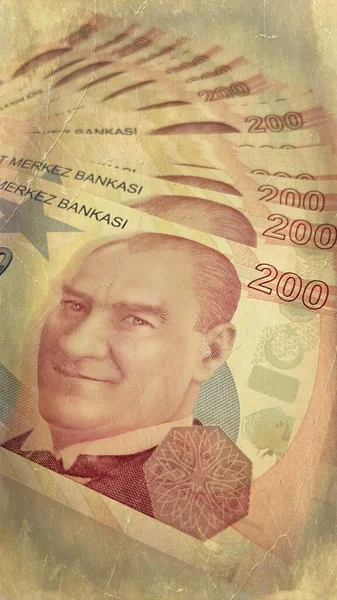 터키어 Lira Banknotes 200 터키의 통화의 — 스톡 사진
