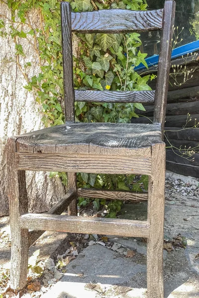 Wooden Chair Garden Close Selective Focus — Stock Photo, Image