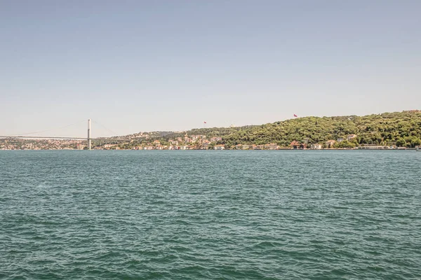 stock image Bosporus,istanbul,Turkey.June 28,2023.The Enchanting Beauty of Istanbul's Bosphorus.Bosphorus Views from city lines ferry for traveler and tourists in summer season.