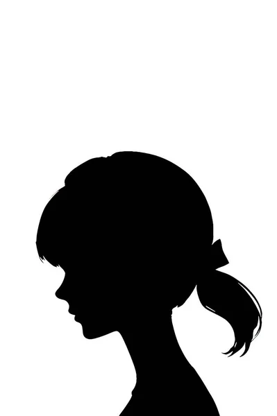 一个女孩在一个白色的背景上的向量轮廓 — 图库矢量图片