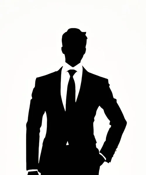 Businessman Silhouette White Background Vector Art Illustration — Stock Vector