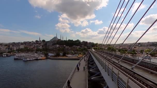Halic Istanbul Turkey August 2023 Enchanting Views Istanbul Golden Horn — Stock Video