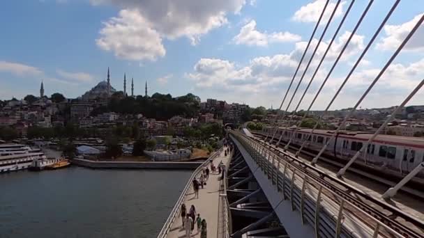 Halic Istanbul Turkije Augustus 2023 Betoverende Uitzichten Istanbul Vanaf Golden — Stockvideo