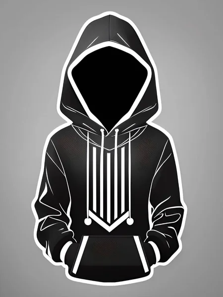 Silhouet Van Hacker Met Zwarte Trui Vectorillustratie — Stockvector