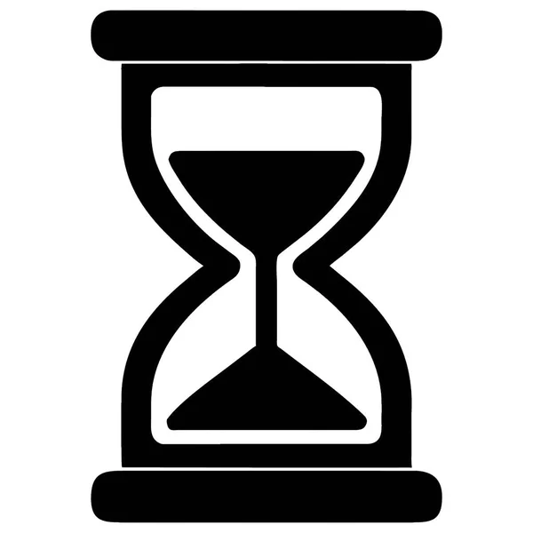 Пісочний Годинник Плоский Значок Векторний Чорний Символ Модна Ілюстрація Плоского — стоковий вектор