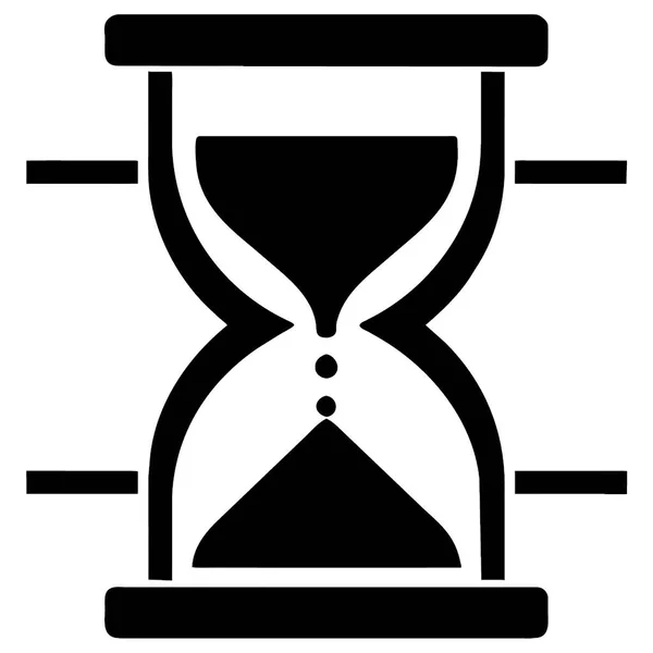 Пісочний Годинник Плоский Значок Векторний Чорний Символ Модна Ілюстрація Плоского — стоковий вектор