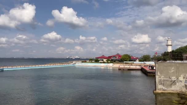 Фенербахче Астабуль Туреччина Вересня 2023 Вид Море Парку Фенербахче Осінній — стокове відео