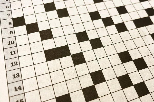 Close Black White Checkerboard Crossword Puzzle — Stock Photo, Image