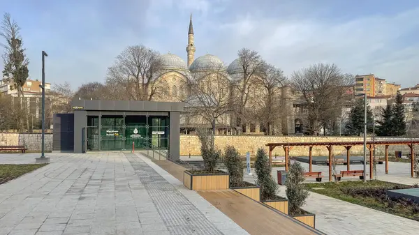 stock image Kasimpasa,istanbul,Turkey.March 14,2024.Piyalepasa Mosque Surrounding Project.Beyolu Piyalepasa Gained a New Square and Parking Lot.Piyalepasa Square has become a new square with various usage areas, green area and parking lot.