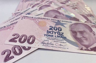 200 Türk Lirası Banknotlu Mali Planlama. Tasarruf ve Yatırım Fırsatları. 200 Türk Lira Banknotlu Mali Strateji. Paranızı Tasarruf, Yatırım ve Yatırım Yöntemleri.
