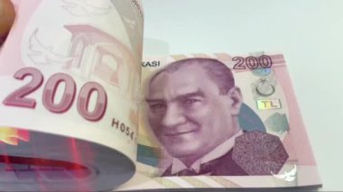 200 lira banknot. Türkiye 'nin para biriminin zarafeti