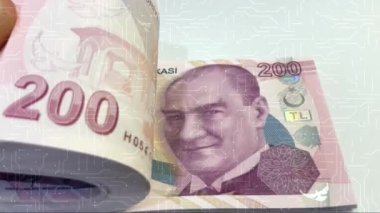 200 lira banknot. Türkiye 'nin para biriminin zarafeti