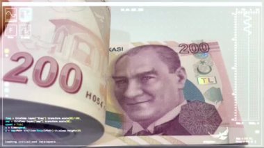 200 lira banknot. Türkiye 'nin para biriminin zarafeti