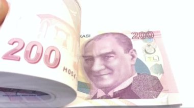 200 lira banknot. Türkiye 'nin para biriminin zarafeti
