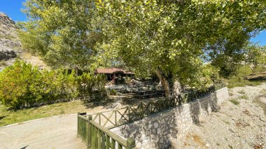 Harmankaya Canyon, Bilecik, Turkey. Harmankaya Canyon located in Harmankaya Nature Park. The flow of water, which decreases in summer, and the magnificent nature view.  clipart