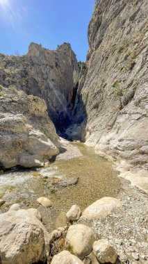 Harmankaya Canyon, Bilecik, Turkey. Harmankaya Canyon located in Harmankaya Nature Park. The flow of water, which decreases in summer, and the magnificent nature view.  clipart