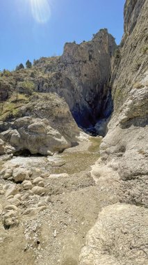 Harmankaya Canyon, Bilecik, Turkey. Harmankaya Canyon located in Harmankaya Nature Park. The flow of water, which decreases in summer, and the magnificent nature view.  clipart