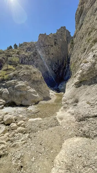 stock image Harmankaya Canyon, Bilecik, Turkey. Harmankaya Canyon located in Harmankaya Nature Park. The flow of water, which decreases in summer, and the magnificent nature view. 