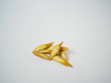 Minimalist izole edilmiş parmak kökü modern temiz gıda imajı için ince gölgelerle tek başına sergilenir..