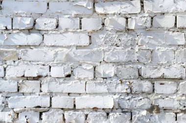 Eski beyaz tuğla ve taş duvar görüntüsü. Arkaplan kullanımı için doku