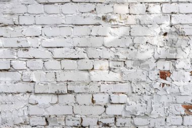 Eski beyaz tuğla ve taş duvar görüntüsü. Arkaplan kullanımı için doku