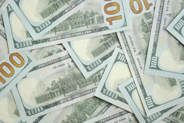 Büyük miktarda Amerikan Doları 'na ait banknotlar kapanıyor. İş ve zengin yaşam konsepti