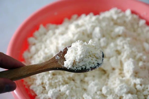 Sağlıklı Yapımı Taze Peynir Protein Kaynağı Yağsız Kaymak Peyniri Yağsız — Stok fotoğraf