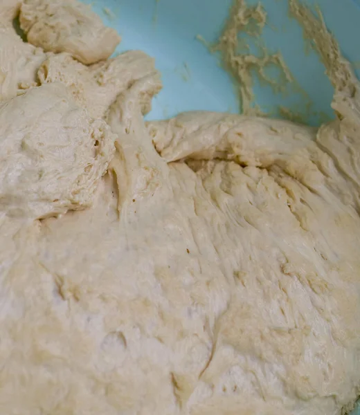 小麦粉の発酵生地 生の発酵生地 発酵熟成生地 — ストック写真