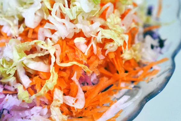Dieta Com Salada Perder Peso Comendo Salada Salada Close — Fotografia de Stock