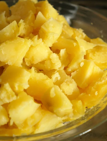 Boiled Crushed Boiled Potatoes Boiled Delicious Potatoes — Stock Photo, Image