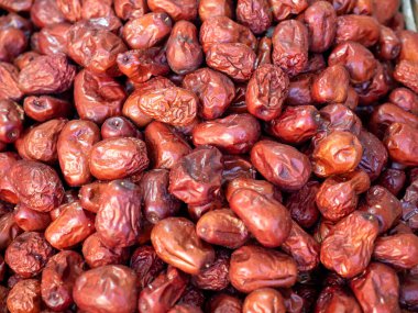 Kurutulmuş jube, kuru jujube yakın çekim.,