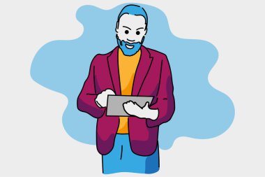  İş adamları çalışıyor, ofis malzemeleri var.