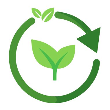 beyaz zemin üzerine yeşil geri dönüşüm sembolü