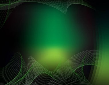 Soyut dalga siyah gri yeşil Gradyan arkaplan